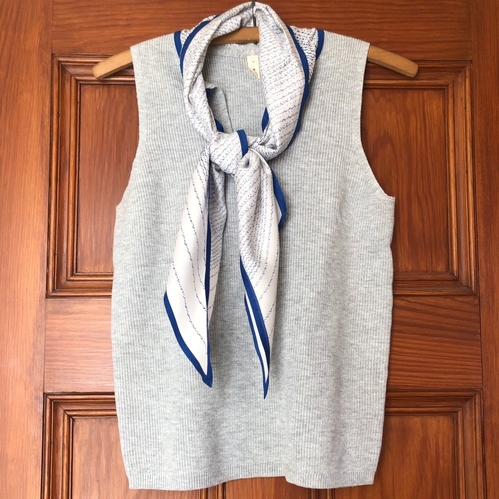 Anthro Moth Tie Neck Sleeveless Sweater Top